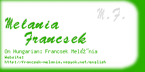melania francsek business card